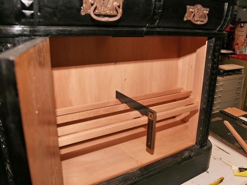 cabinet humidor furniture tray rectangular angled recesses side walls marc andre