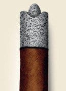 cigar ash burn pattern conical crater burn