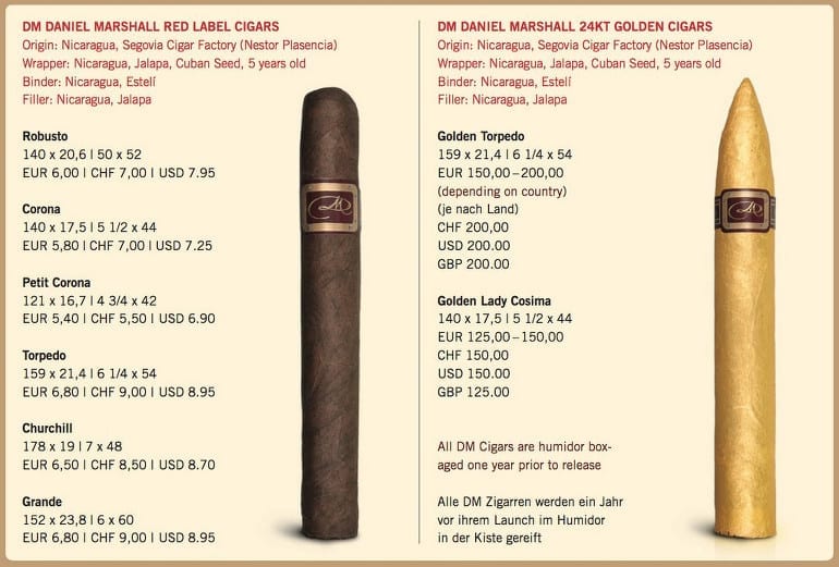 daniel marshall portfolio 2013 red label golden cigars