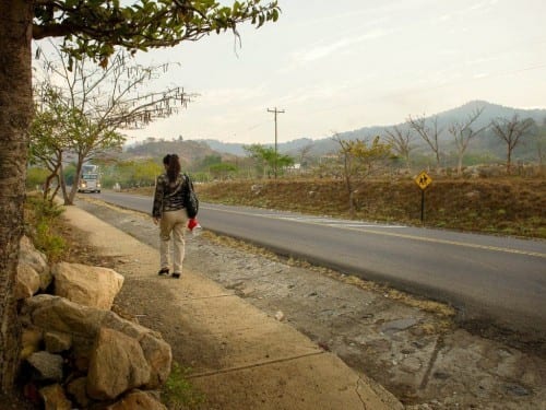 francisca del rosario gonzalez aguirre going to work along road