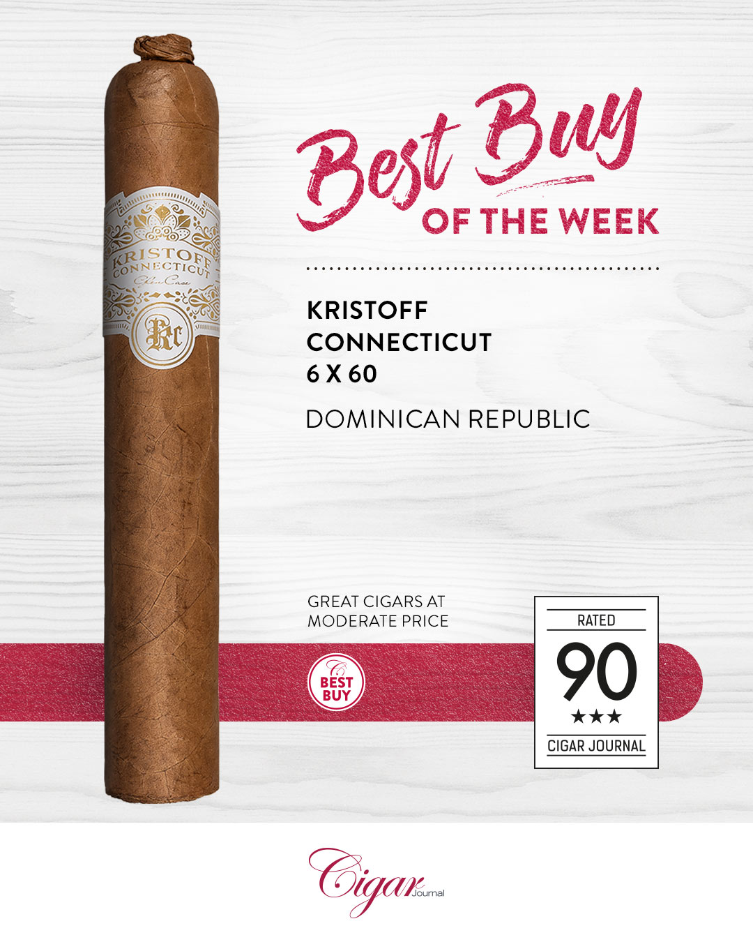 Cigar Journal on Instagram: Kristoff Connecticut 6 x 60 Dominican Republic This harmonious, smooth cigar offers light notes of milk coffee, brioc…