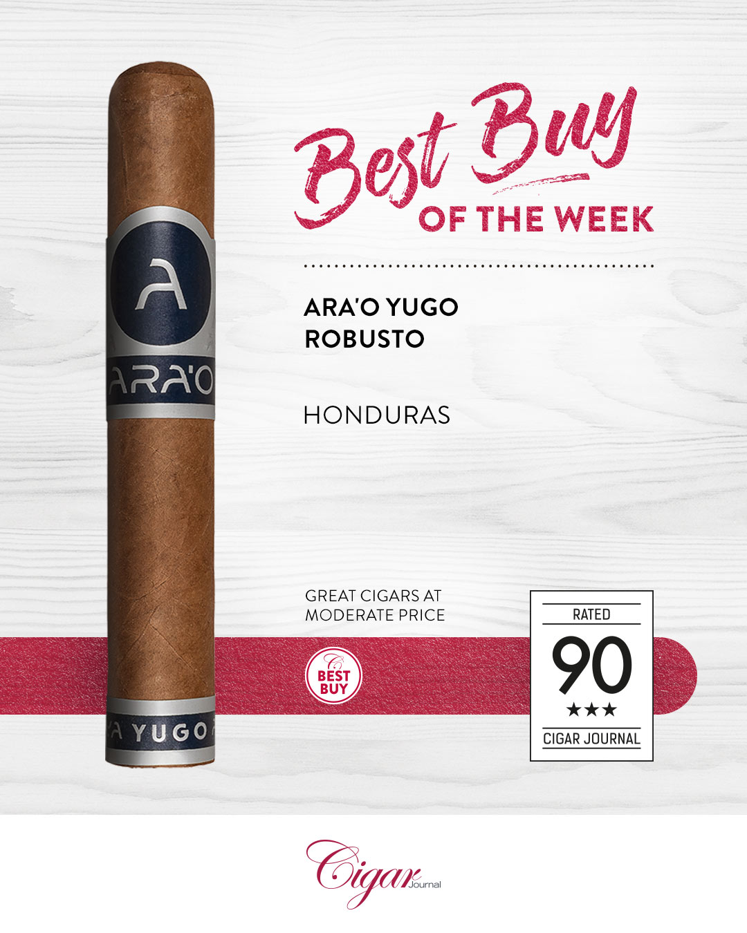 Cigar Journal on Instagram: Ara'o Yugo Robusto Honduras This Robusto is characterized by a tart, woody freshness, with peppermint and unripe ston…