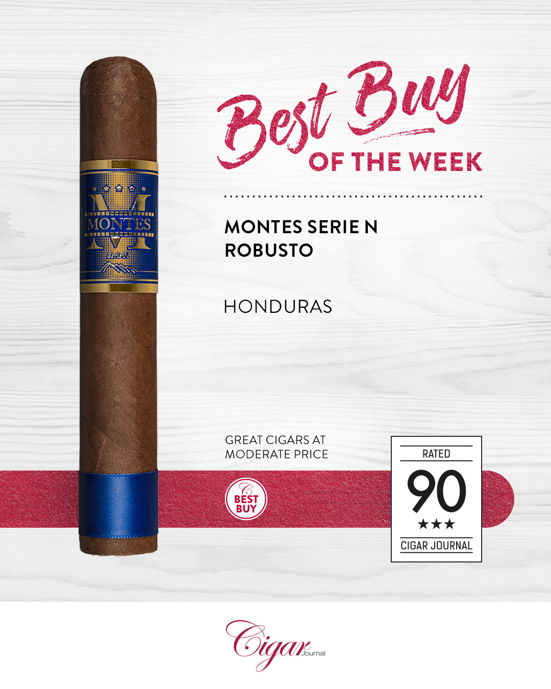 Cigar Journal on Instagram: Montes Serie N Robusto Honduras A bold, robust, and assertive opening that gradually mellows; lovely notes of cedarwo…
