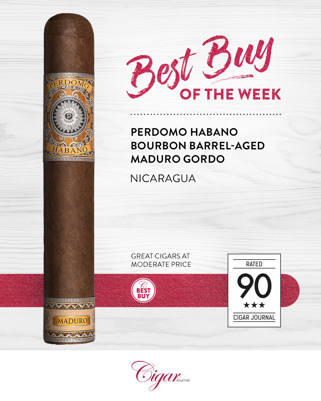 Cigar Journal on Instagram: Perdomo Habano Bourbon Barrel-Aged Maduro Gordo Nicaragua Aromas of cedar, leather, and earth accompany this linear, …