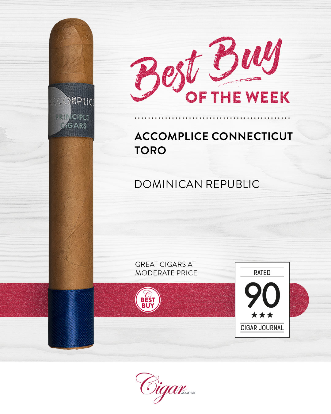 Cigar Journal on Instagram: Accomplice Connecticut Toro Dominican Republic Hay flowers, green walnuts, and delicately toasted cedar wood at the s…