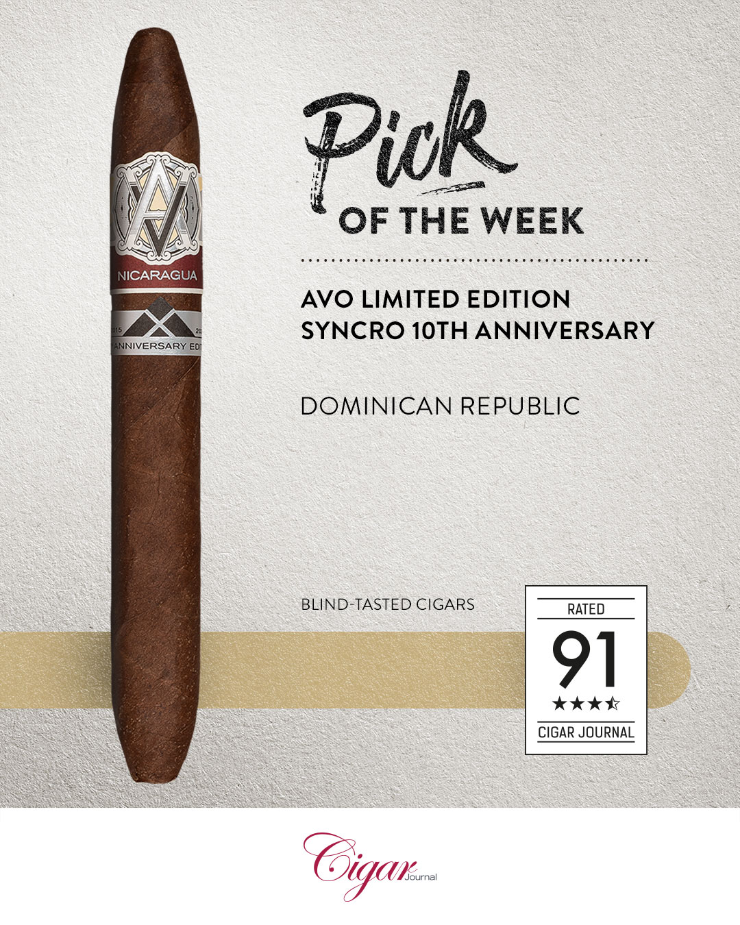 Cigar Journal on Instagram: AVO Limited Edition Syncro 10th Anniversary Dominican Republic Soft creaminess is the hallmark of this beauty.