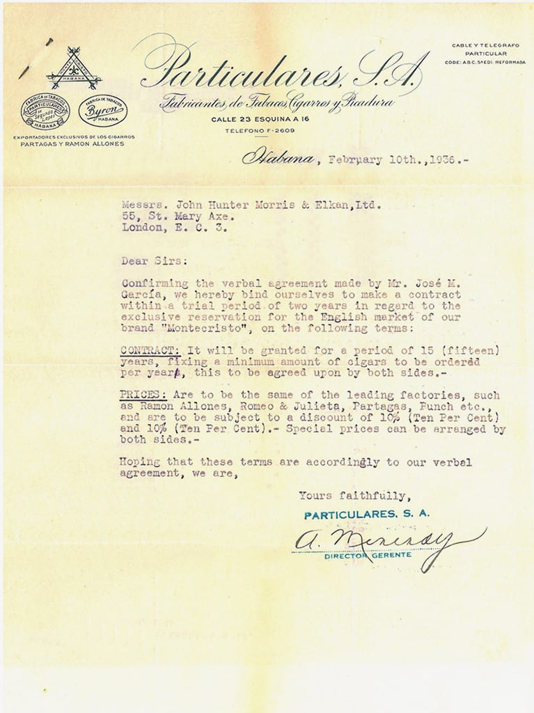 montecristo agency letter alonso menendez