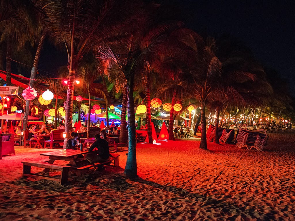 santiago beach evening bars
